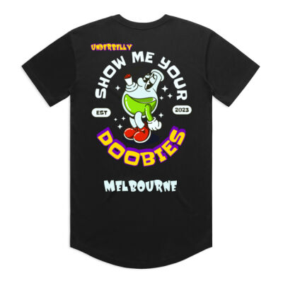 Show me your doobies curved tee Thumbnail