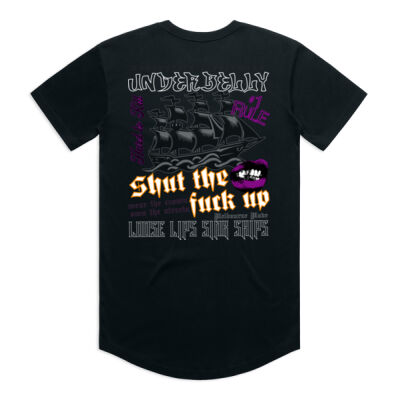 #1 rule SHUT THE FUCK UP curved tee Thumbnail
